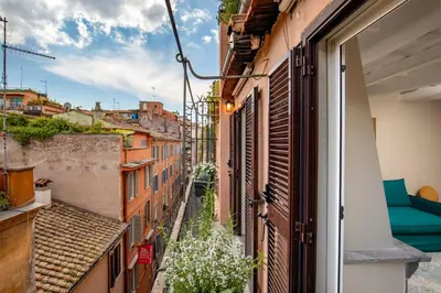 a view of an alley from an apartment balcony at Daplace - Arianna Apartment in Rome