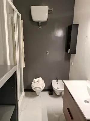 a bathroom with a toilet and a sink at Opera Italian Suite in Rome