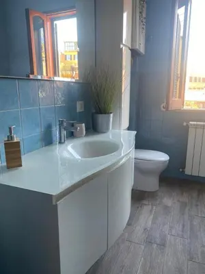 a bathroom with a sink and a toilet at CASA PANIERI in Rome