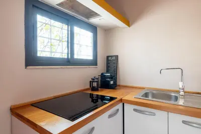 a kitchen with a sink and a counter top at ARIA Penthouse & Garden in Rome