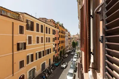 a view of a city street from a building at iFlat Elegance and comfort in Monti in Rome