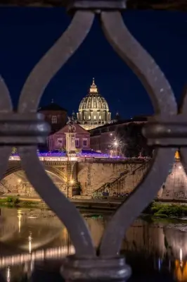 a view of the capitol building at night at Vatican Inside House in Rome
