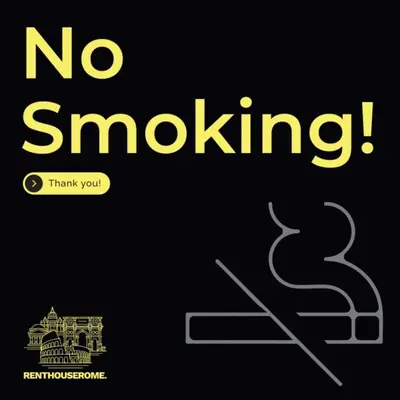 a sign that says no smoking with a picture of a house at Bright Apartment near Vatican City by RHR in Rome