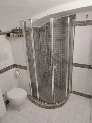 a bathroom with a shower and a toilet at Casa Bertani in Rome