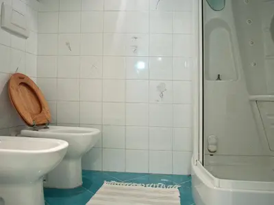 a bathroom with a toilet and a sink and a shower at Minerva House in Rome
