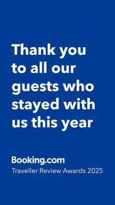 a blue background with the words thank you to all our guests who stayed with us at portapia in Rome
