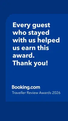 a blue picture with the words every guest who stayed with us helped us earn this at Lovers' Nest - Spa Apartment in Rome