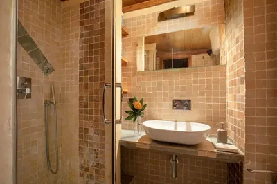 a bathroom with a sink and a shower at Dimora degli Acetari in Rome