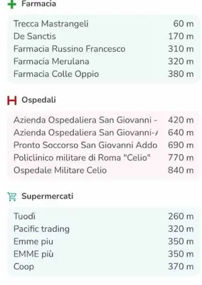 a screenshot of a cell phone with a list of names at Domus romae esquilini in Rome