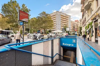 ariction in a street with a blue sign on it at AlbaDea Apartment in Rome