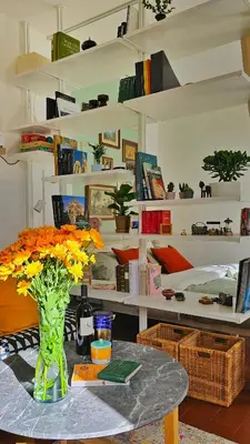 a kitchen with a stove and a counter top at Casa Verde in Rome