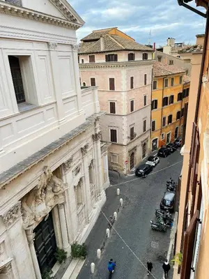 a view of a city street from a building at Historical Central Rome Flat in Rome
