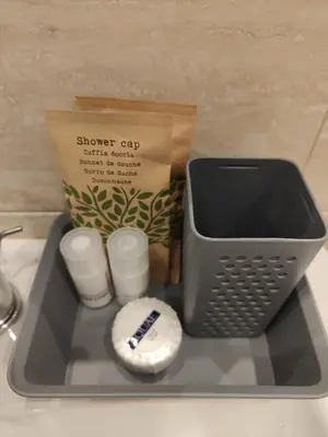 a tray with a smoker bag and a pen on it at White King Rooms in Rome
