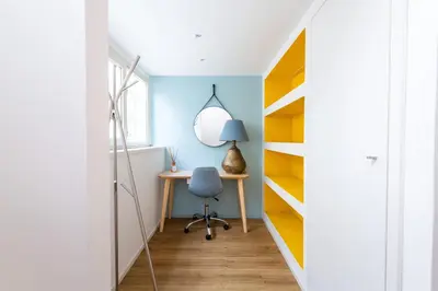 a home office with a desk and a chair at Loft Porta Maggiore in Rome