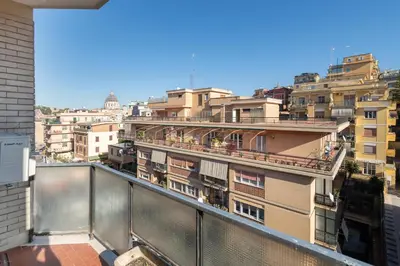a view from the balcony of a building at Vista Cupola San Pietro - Stazione Roma S Pietro in Rome
