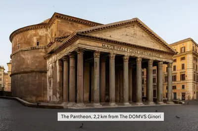a building with columns in front of a building at DOMVS Ginori Testaccio in Rome