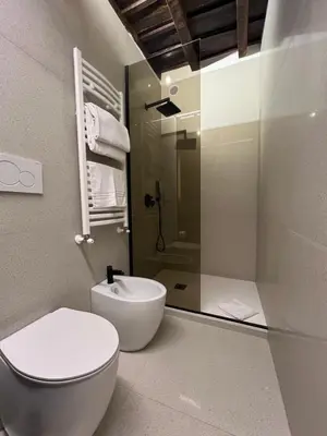 a bathroom with a toilet and a sink and a shower at Affreschi al Pantheon in Rome