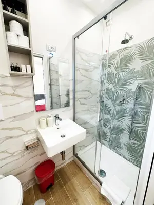 a bathroom with a shower and a sink at MUSEUM DAY VATICAN in Rome