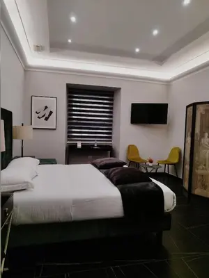 a bedroom with a large bed and a television at AD Vatican Luxury Rooms - by AD Roma in Rome