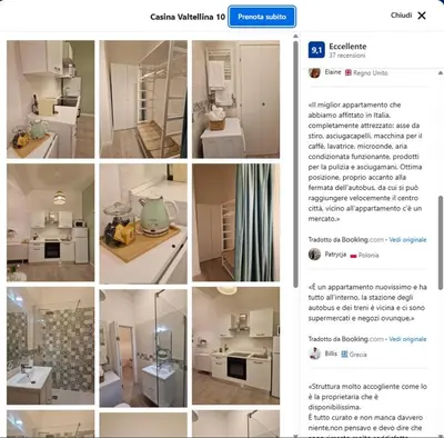 a collage of different pictures of a room at Casina Valtellina in Rome