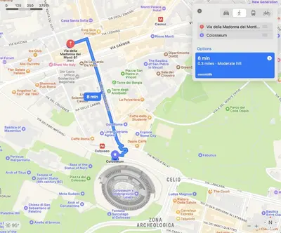a map of the olympics with a google maps at COLOSSEUM VIEW ACCOMODATION in Rome