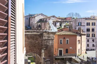 a view of a city from a building at Amazing Elegant Jewish Ghetto in Rome