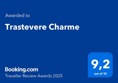 a blue screen with the text upgraded to transaction channel at Trastevere Charme in Rome
