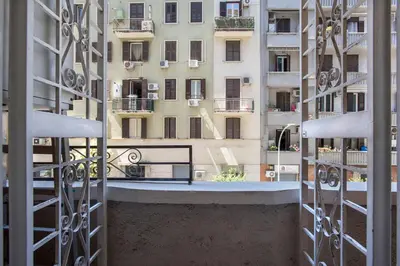 a view of a building from a balcony at Appia Luxe - A poche fermate del Centro in Rome