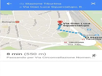 a screenshot of a google map of the viva clam livenier uber at Starry Rome Guest House in Rome