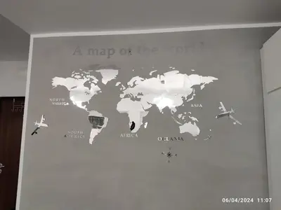 a map of the world on a wall at ROMAN'S HOUSE in Rome
