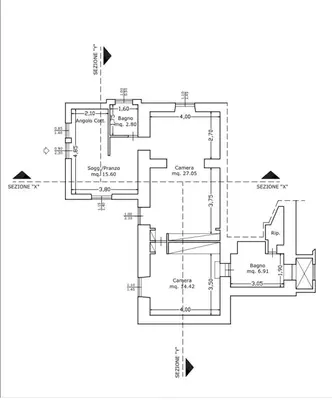 a floor plan of a house at Giardino dei Giganti, 5 minute walk to the subway B in Rome