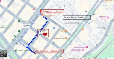 a map of the london metro station with a red heart at Millelire Vatican Terrace in Rome