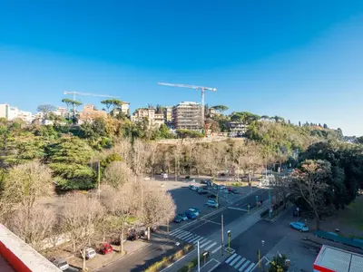 a view of a parking lot with a city in the background at Apartment Tiziano by Interhome in Rome