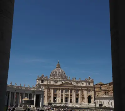 a view of a building with a dome at Giulia's Vatican Apartment Saint Peter in Rome