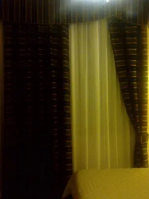 a bedroom with curtains and a bed in a room at Pitagora House in Rome
