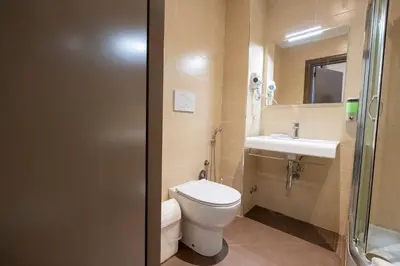 a bathroom with a toilet and a sink at Casa per Ferie Santa Maria alle Fornaci in Rome