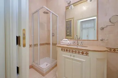 a bathroom with a shower and a sink and a toilet at YCH-Magnifica residenza a Campo de Fiori in Rome