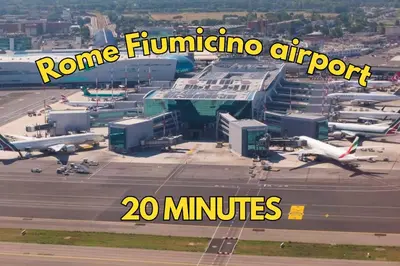 an airport with several airplanes parked on the runway at Modern & Cozy Double Rooms, Private bath WIFI AC in Rome