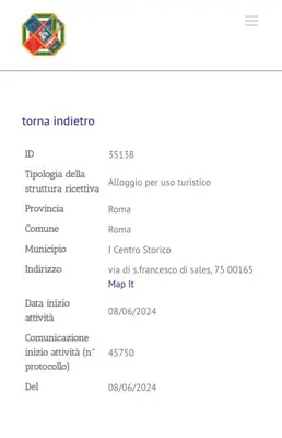 a screenshot of a cell phone screen with a list of items at Antica Trasteverina in Rome