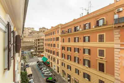 a view of a city street from a building at The Vatican Dream 3BDR Apartment in Rome