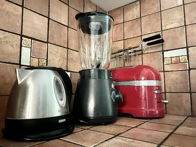 a blender and a toaster sitting on a counter at Campo dei fiori Suite in Rome