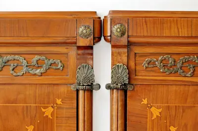 a pair of wooden doors with trees on them at Terrazze Navona in Rome