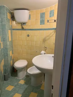 a bathroom with a toilet and a sink at La casa di Barcri in Rome