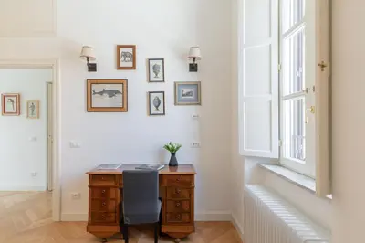 an office with a desk and a window at iFlat Campo de' Fiori Brand New & Bright apt in Rome