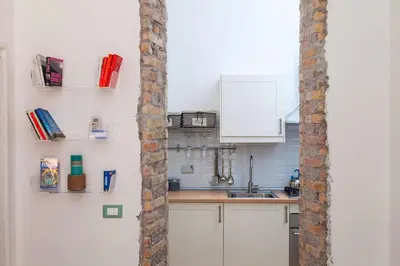 a kitchen with a sink and a counter top at Castel Bolognese in Rome