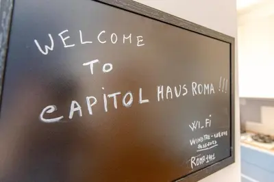 a sign that says welcome to carrilholisulum hasron at Metro San Paolo -Capitol Haus Roma- Cozy Apartment in Rome