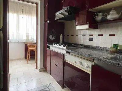 a kitchen with a sink and a stove top oven at Casa di Alfredo -Appartamento Musei Vaticani in Rome