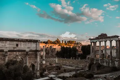 a view of the ruins of the ancient city at Nerva Boutique Hotel in Rome