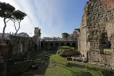 a group of sheep in the ruins of a building at Madonna de' Monti Suites in Rome