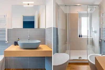 a bathroom with a bowl sink and a shower at Relais Garbatella in Rome